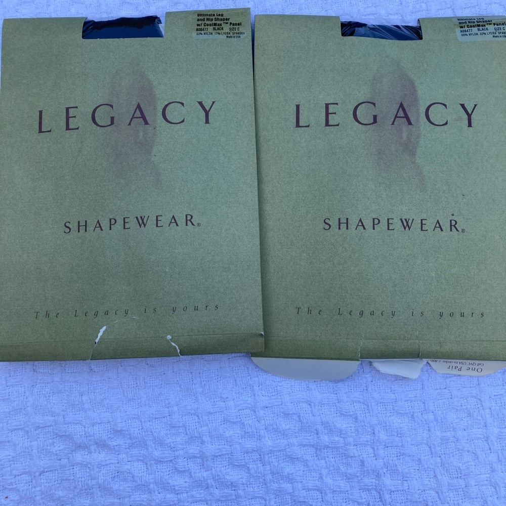 Legacy ultimate leg shapewear new two pair black size c